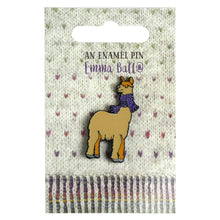 Load image into Gallery viewer, Alpaca with a Purple scarf Enamel Pin