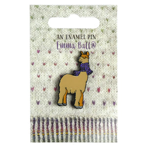 Alpaca with a Purple scarf Enamel Pin