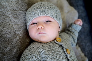 Austin Baby Cardigan and Beanie knitting pattern