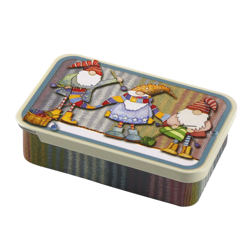 Knitting gnomes pocket tin